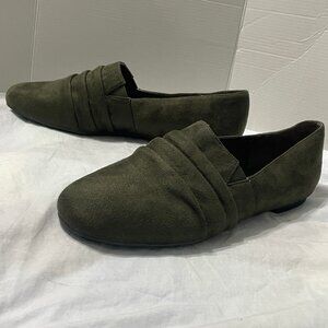 Ros Hommerson Donut 63002-66 Womens Sz 10.5 Green Suede Loafer Flats Shoes Excel